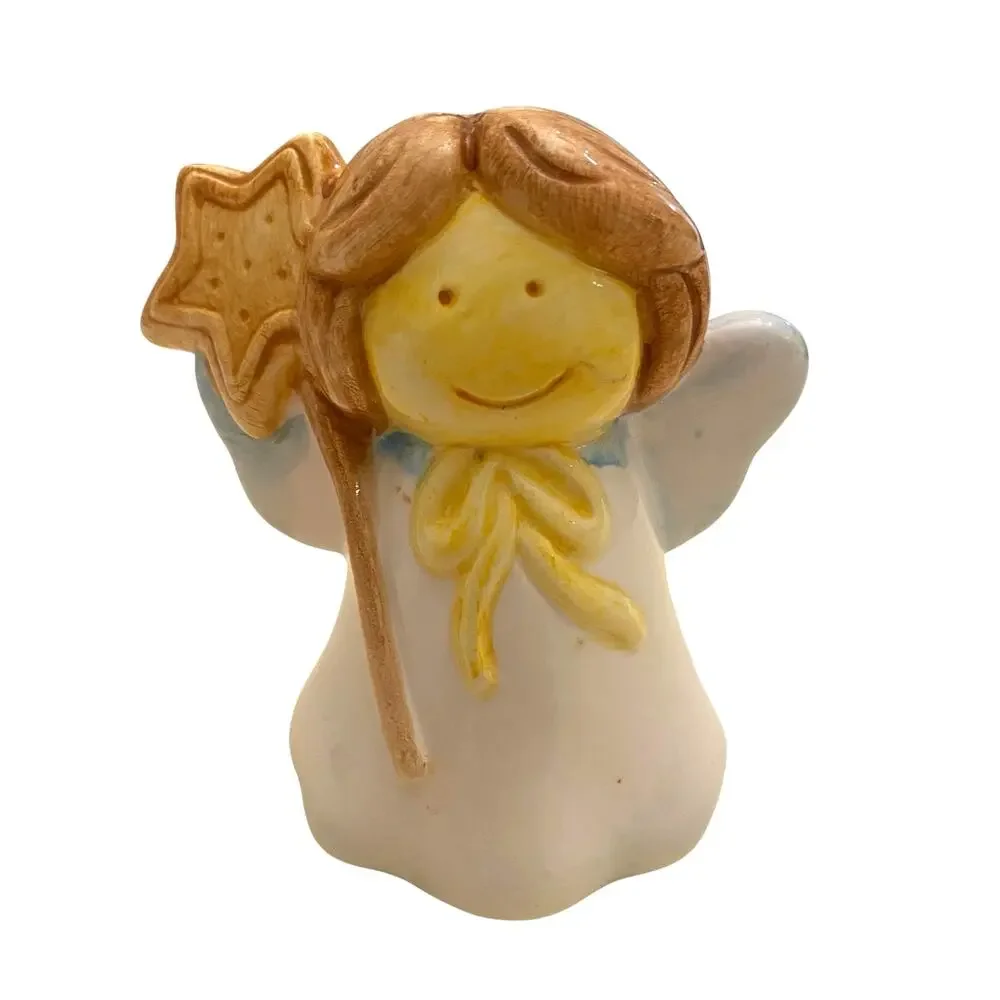 Two Vintage Ceramic Angel Girls Salt and Pepper Shakers - Christmas Table Decor